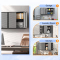 Topass Metal Wall Cabinet with Lockgarage Storage Cabinet, Wall Mounted Utility Cabinet with Adjustable Shelf & Locking Doors
