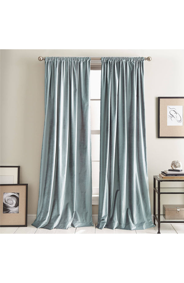 Dkny Modern Knotted Velvet 84" x 50" Window Panel Pair Aqua