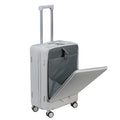24 in Checked Luggage with Front Pocket, USB Charging Port, Built in Lock Carry on Suitcase, Cup Holder and Phone Holder, Medium Hardside Suitcase